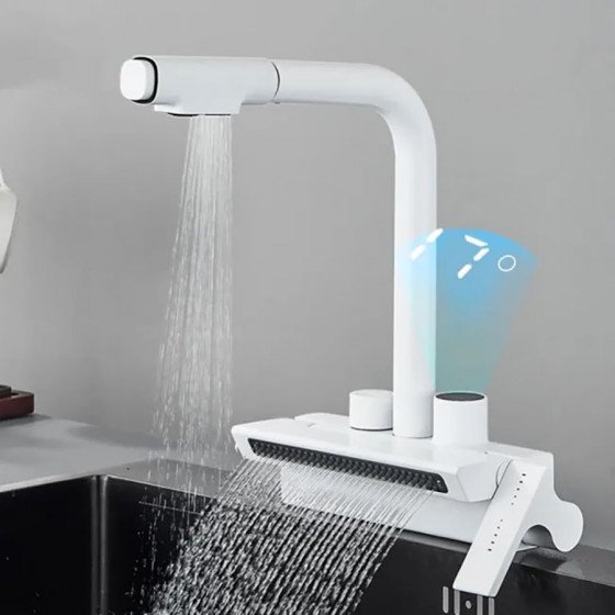 Robinet mitigeur de cuisine multifonctions, blanc Atos